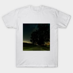 SCENERY 86 - Night Road Path Dark Forest Tree T-Shirt